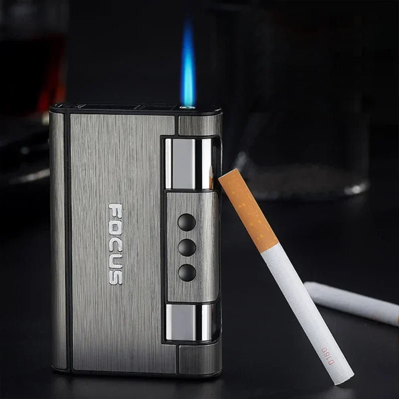 2 in 1 Automatic Cigarette Case with Lighter