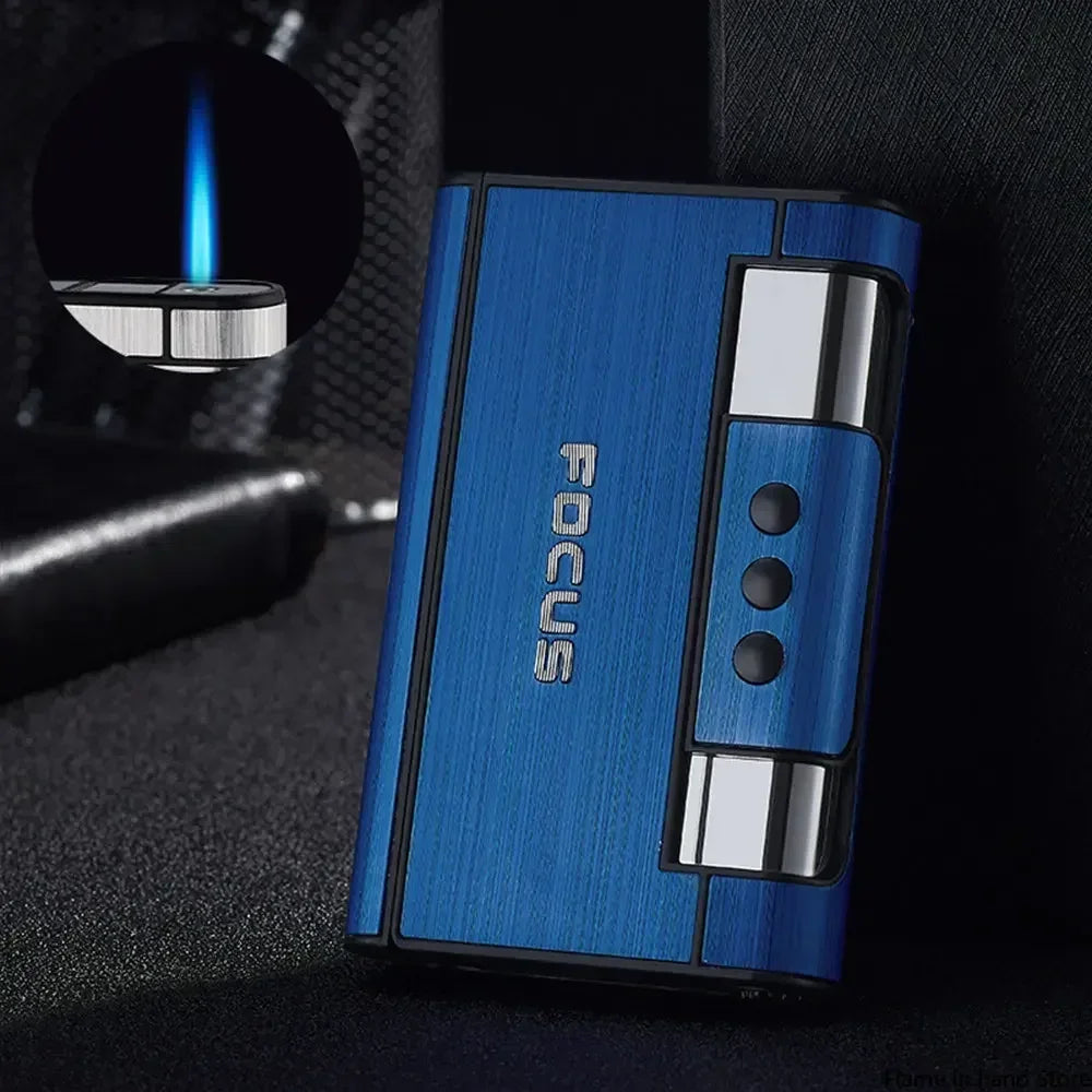 2 in 1 Automatic Cigarette Case with Lighter