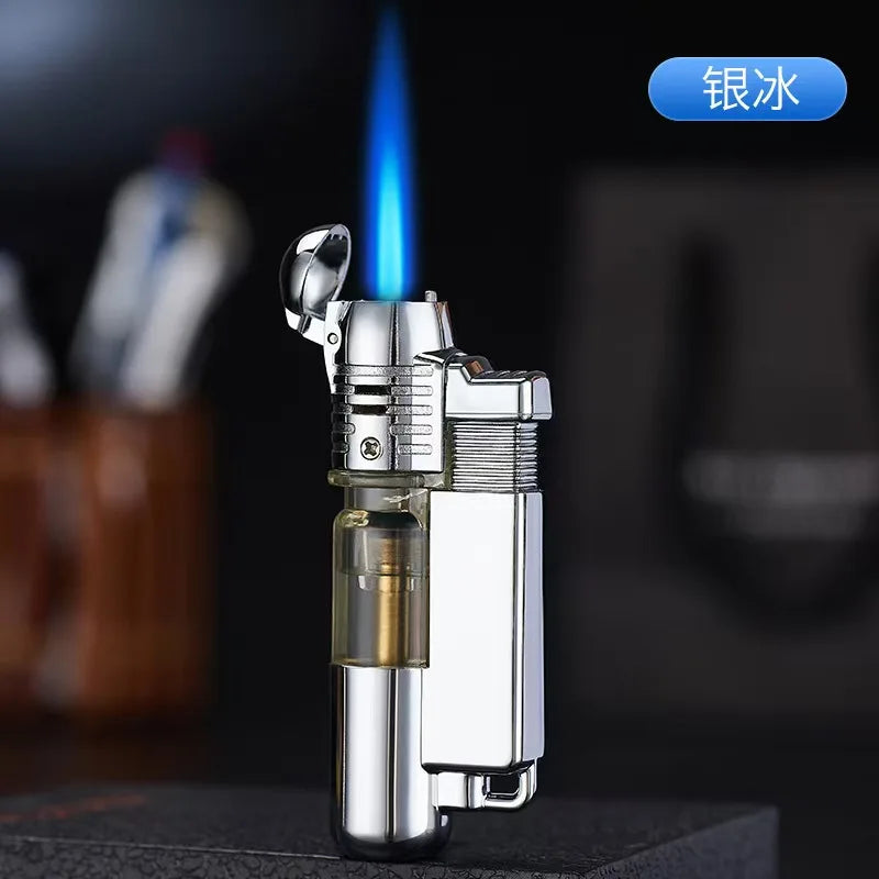 Visible Gas Window Flashlight Cigar Lighter Jet Butane Metal Turbo Windproof Lighter Portable Airbrush 1300C Men's Gadget