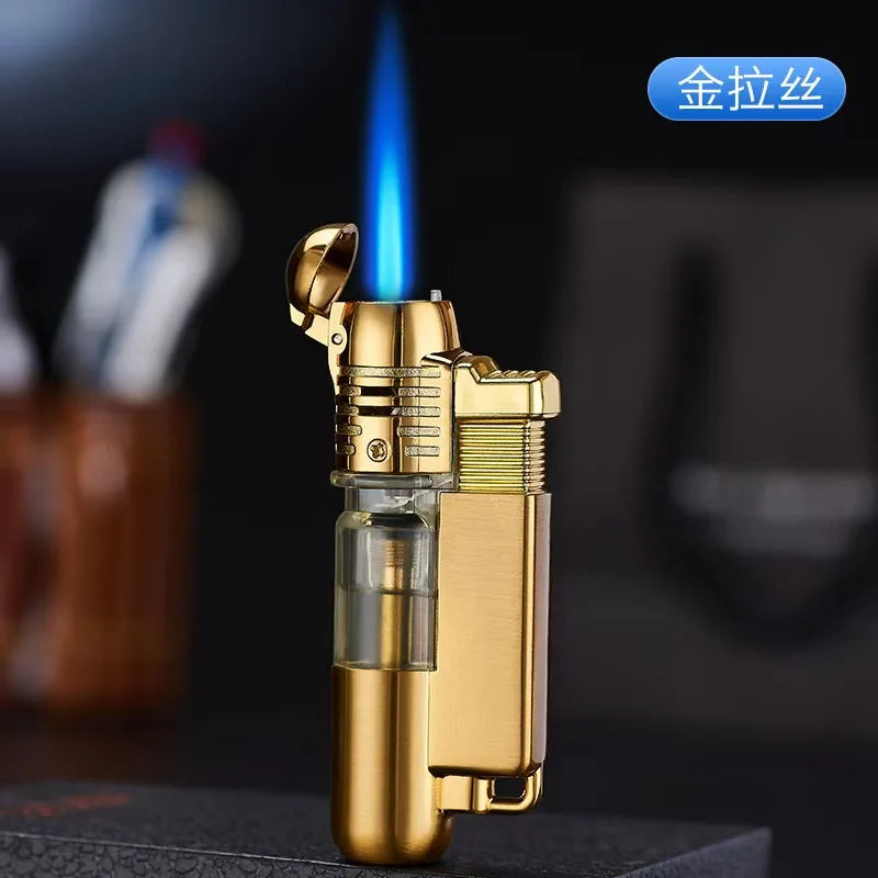 Visible Gas Window Flashlight Cigar Lighter Jet Butane Metal Turbo Windproof Lighter Portable Airbrush 1300C Men's Gadget