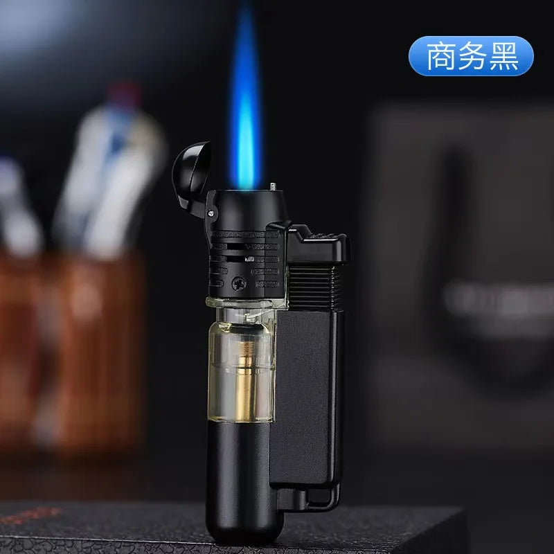 Visible Gas Window Flashlight Cigar Lighter Jet Butane Metal Turbo Windproof Lighter Portable Airbrush 1300C Men's Gadget