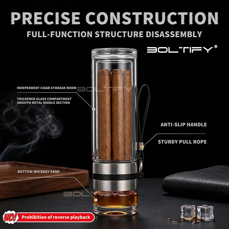 Cigar Humidor，Three-in-One Humidifier Tube，DIY Flavored Whiskey and Cigar aroma Cup，Humidifier Cup Special for Cigar Aging