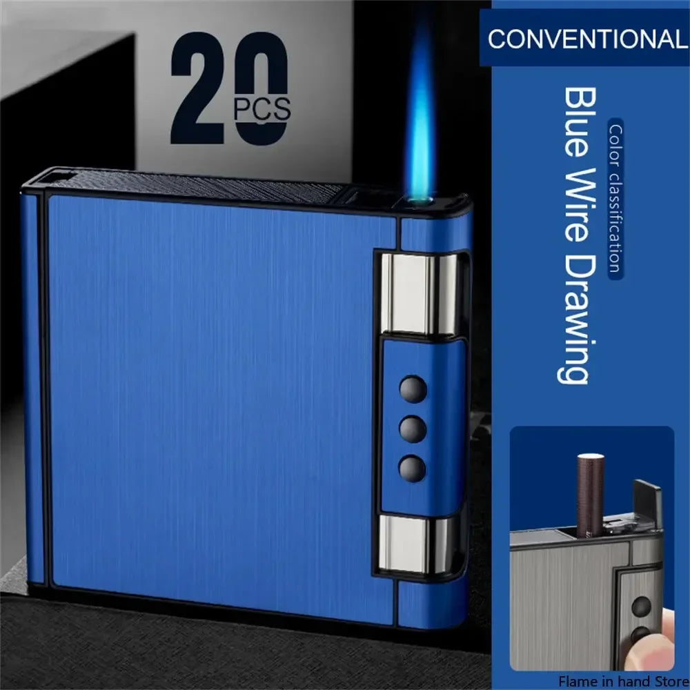2 in 1 Automatic Cigarette Case with Lighter