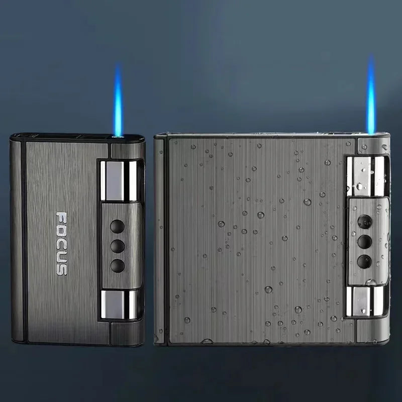 2 in 1 Automatic Cigarette Case with Lighter