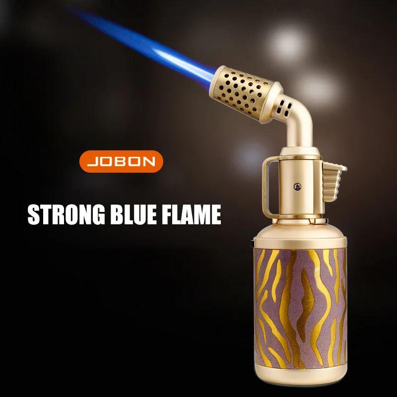 JOBON Creative Shape Cigar Lighter Blow Torch Windproof Locking Blue Flame Rotor Design  UV Transfer Printing Craft Gifts