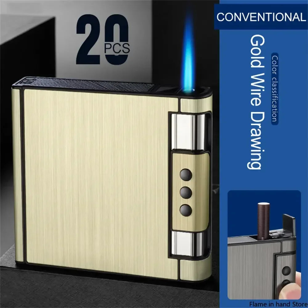 2 in 1 Automatic Cigarette Case with Lighter